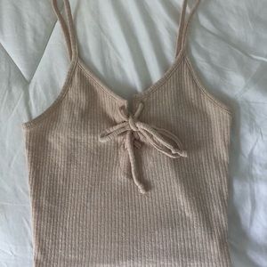 Crop top tank tie front